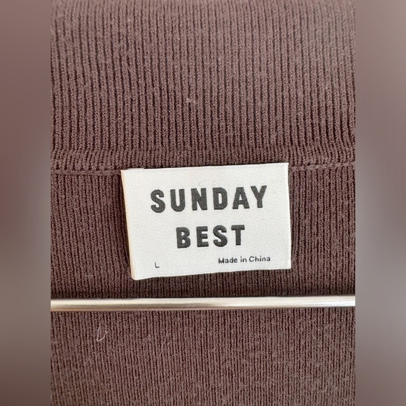 Aritzia Sunday Best Chocolate Brown Ralph Sweater Collared Knit Mini Dress - Picture 4 of 6